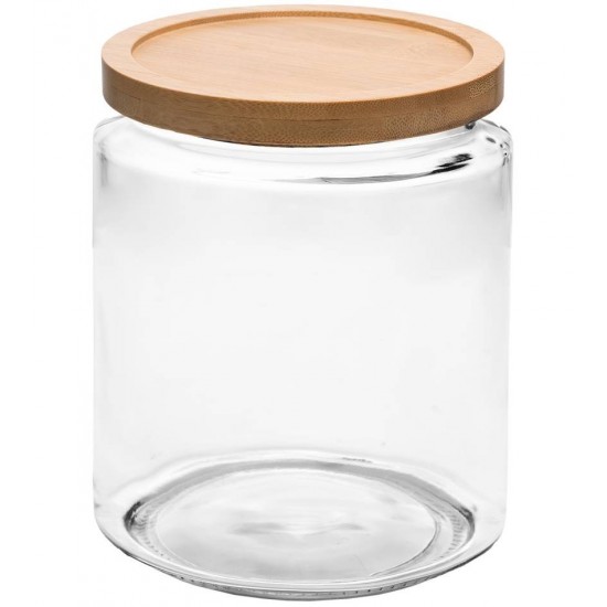 Porta Mantimento 2l Com Tampa De Bambu Oasis Vidro